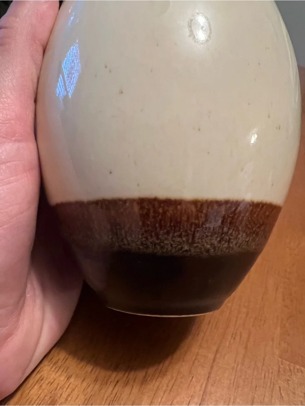 Ceramic Teardrop Vase in Cream and Brown - Home Accents